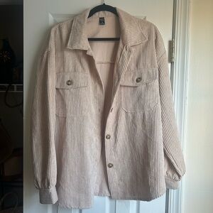 Women's Corduroy Shacket Jacket in Cream
